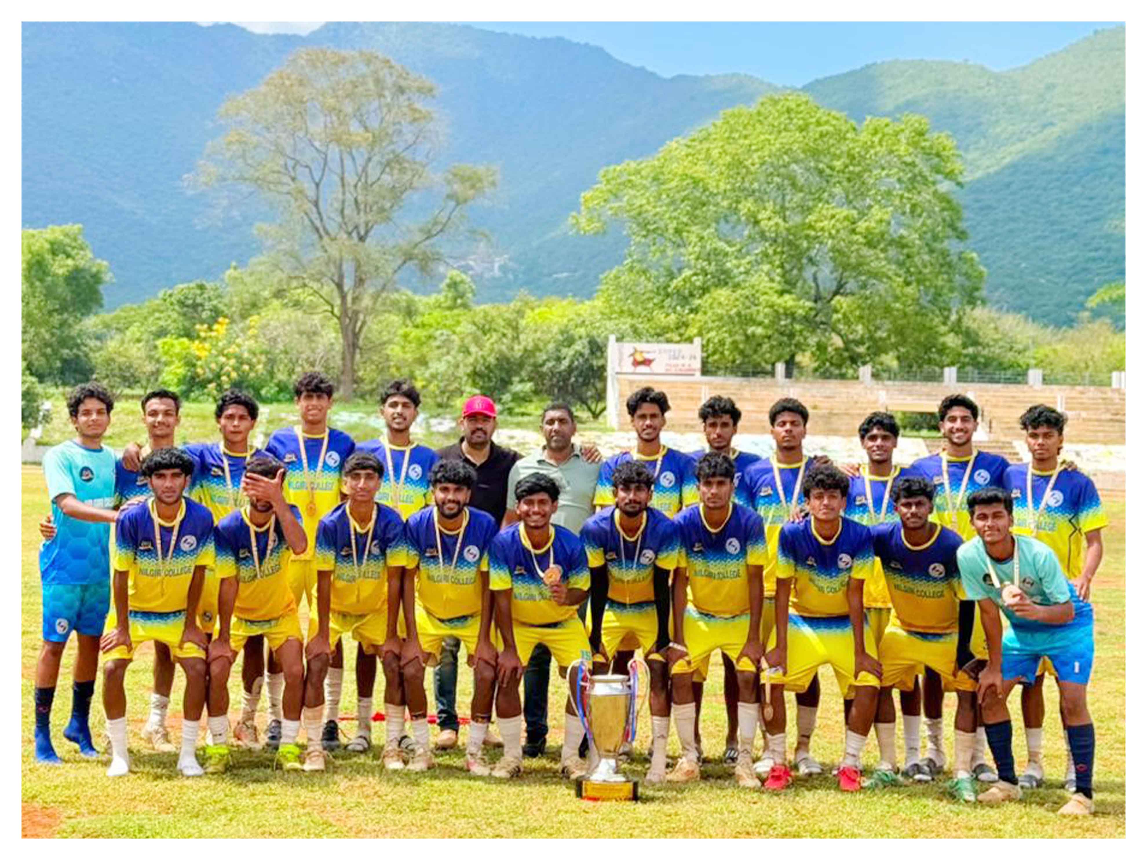 Nilgiri College of Arts & Science (Autonomous) Secures 4th Position in Bharathiar University Inter-Zone Football Tournament for Men.